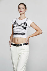 Vintage Lace Fitted T-shirts