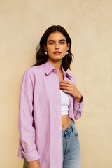 Back Stripe Button Detail Blouse