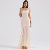 Sheer Overlay Long Dress