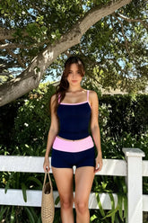 Athletic Color Block Cami Two Piece Set