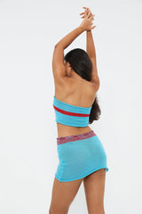 Tie Front Crop Top & Knitted Skirt Set