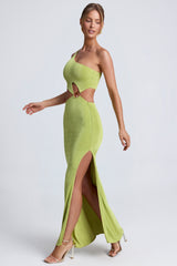 Hardware Detail One-Shoulder Maxi Dress