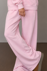 Retro Pink Relaxed Wide Leg Casual Pants