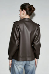 Relaxed Fit Motorcycle Style Jacket