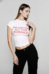 Contrast Letter Print Cropped T-shirts