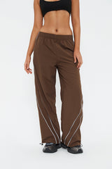 Reflective Trim Dual Pocket Drawstring Hem Cargo Pants