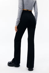 Chain Detail Distressed Straight Pants