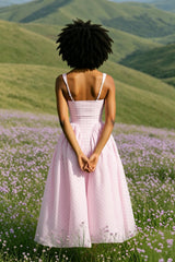 Gingham Backless Slip Birthday Dress