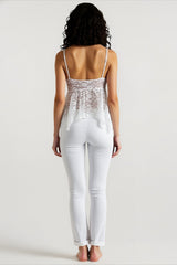 White Lace Going Out Cami Top