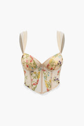 Floral Embroidered Corset Cami Top