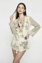 Loose Fit Printed Shirt Shorts Vacation Set