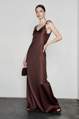 Satin Cami Backless Silk Dress