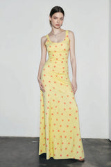 Floral Print Cami Mermaid Hem Maxi Vacation Dress