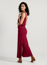 Solid Color Halter V-Neck Backless Maxi Dress