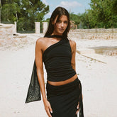 Anderstone Neck Tie Top Black