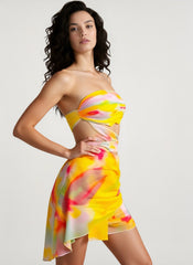 Floral Off Shoulder Cutout Vacation Dress