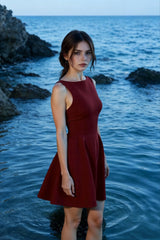 Defined Waist Mini Party Dress