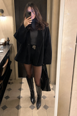 Relaxed Fit Short Wool Blend Jacket