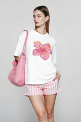Oversized Graphic Flower T-shirts