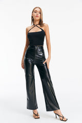 Cross Over Front Solid Crop Tank Top