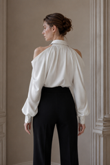 Professional Chic Collared Long Sleeve Blouse
