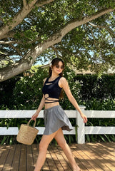 Sheer Cut Out Tie Front Tank Top