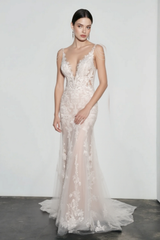 Spaghetti Strap Lace Mermaid Wedding Dress