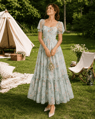 Vintage Evening Maxi Floral Dress