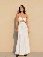 Cutout Strapless Beach Party Dress