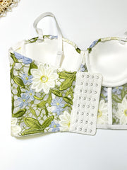 Floral Embroidered Sweetheart Corset