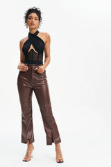 Crisscross Neck Mesh Splicing Boning Backless Bodysuit