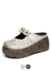 Kimberly Women's Retro Style Leather Clogs