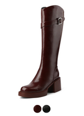 Barbas Women's Leather Knee High Boots
