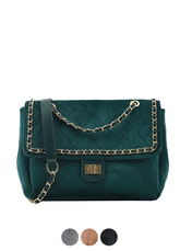 Polenta Women's Quilted Leather Crossbody Handbag