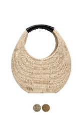 Almeja Women's Straw Handbag With Round Handle