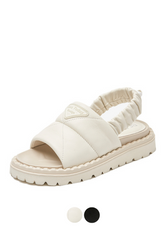 Litcy Women's Leather Elastic Band Sandal