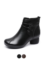 Nashi Women's Comfortable Leather Ankle Boots