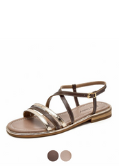 Polonia Women's Leather Gladiator Flat Sandal