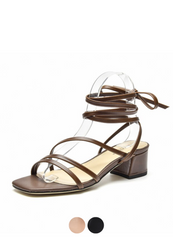 Reina Women's Vintage Square Toe Leather Sandals