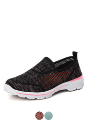 Estelita Women's Slip-On Breathable Mesh Summer Flat Black Shoes