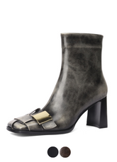 Margi Women's Side Zipper Leather Boots