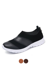 Yusuf Women's Loafer Slip-On Leather Fall Flat Black Shoes