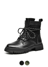 Checoto Women's Leather Motorcycle Ankle Boots