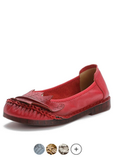 Coralia Women's Leather Flat Slip-On Shoes