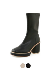 Fiona Women's Leather Square Toe Boots