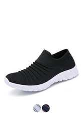 Lanet Women's Breathable Comfortable Slip-On Loafers Black Shoes