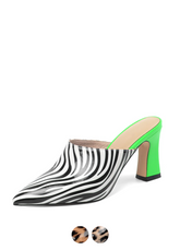 Cami Women's High Heel Patent Leather Mules