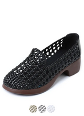 Aura Women's Hollow Woven Breathable Loafers
