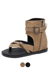 Francys Women's Side Zipper Flat Sandals