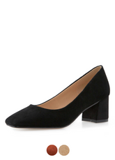 Kendra Women's Square Toe Suede Pumps Shoes